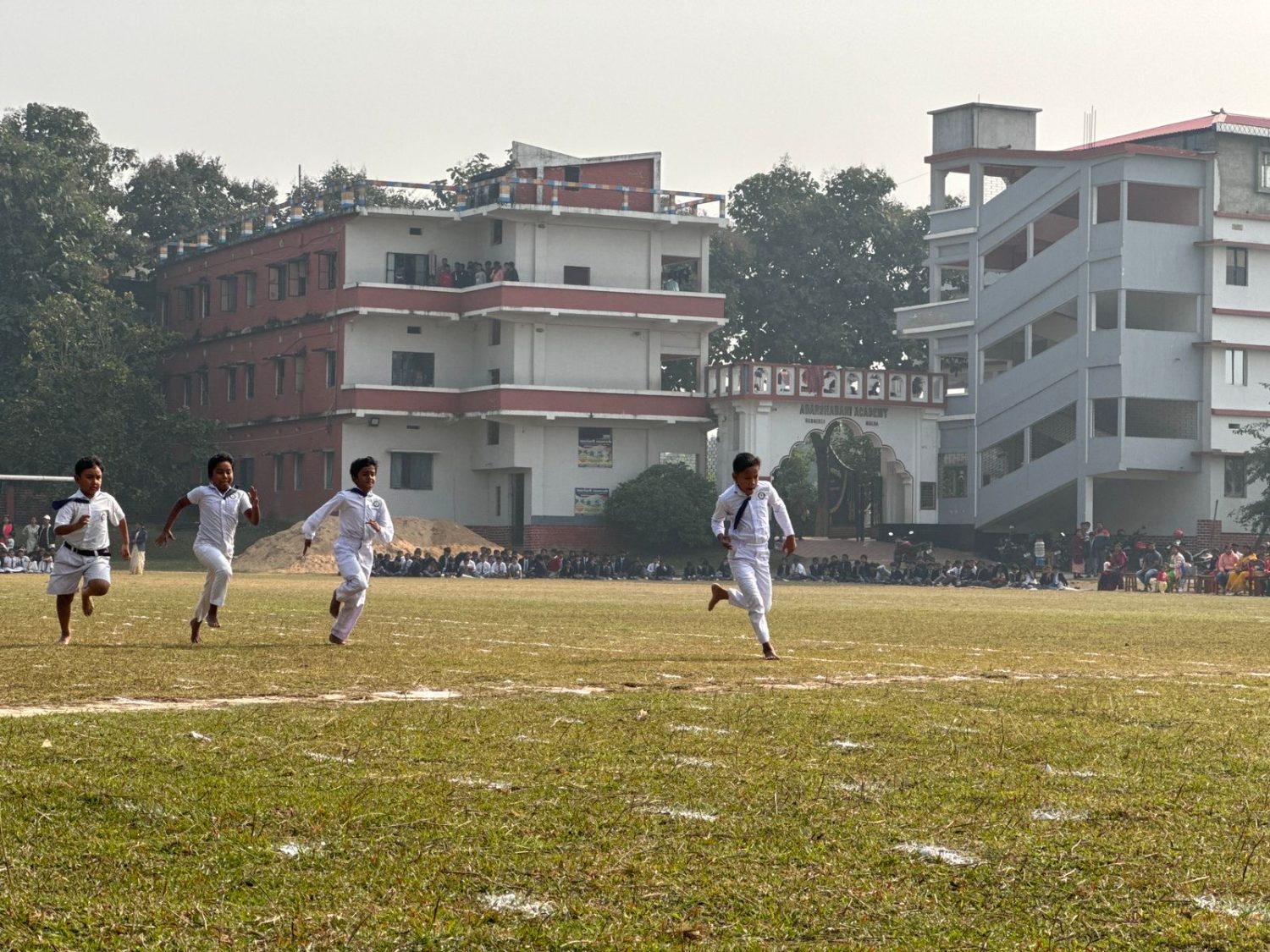 On the field